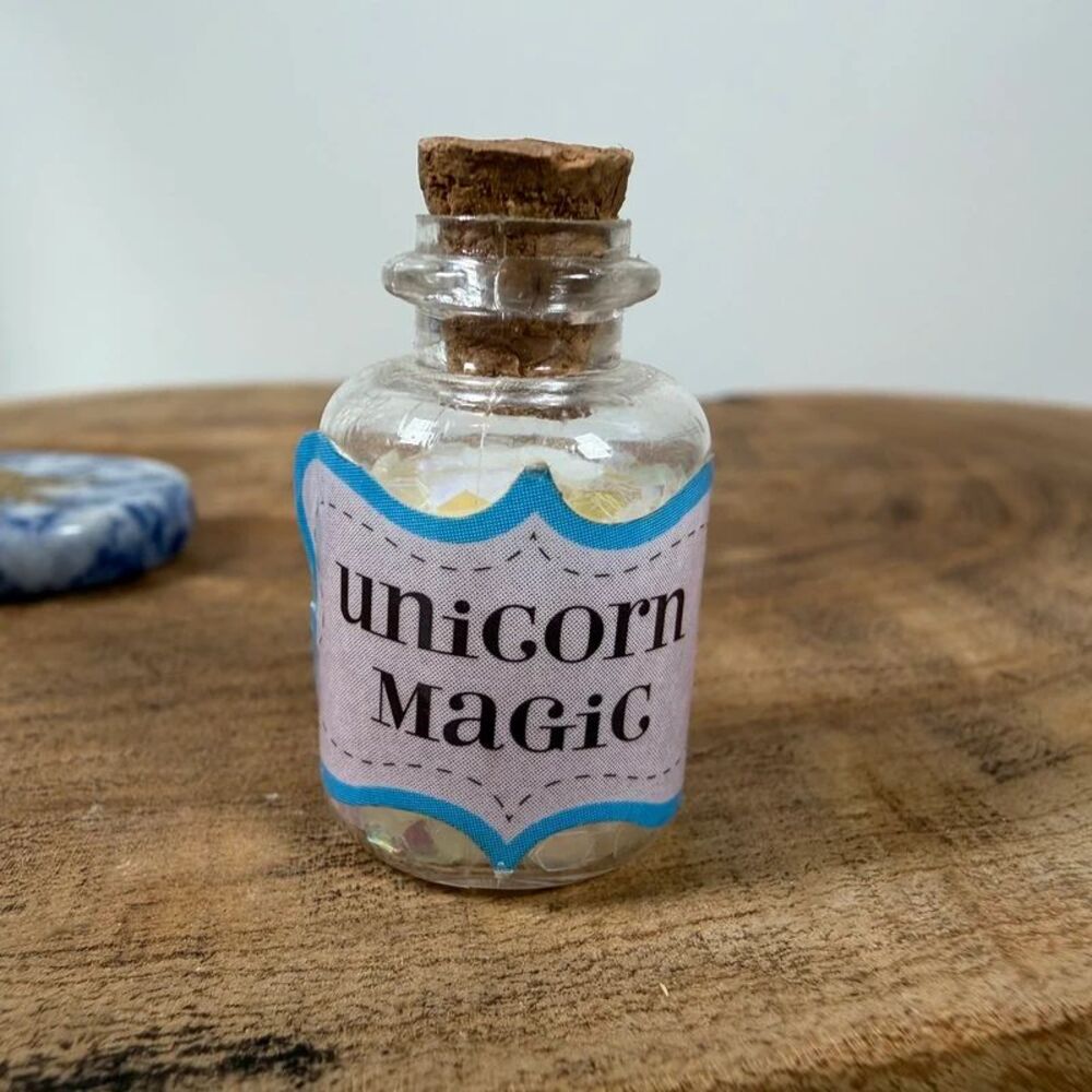 Magical Unicorn Sodalite Crystal Pocket Stone & "Unicorn Magic" Vial Set - Picture 5 of 11